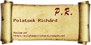 Polatsek Richárd névjegykártya